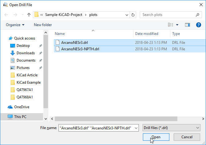 open drill file open drill file